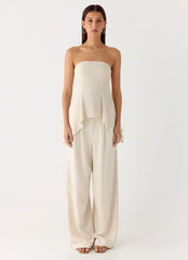 Rossi Hanky Hem Top - Oatmeal