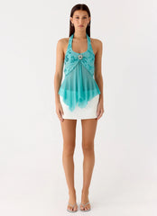 Feature Me Beaded Top - Blue