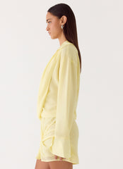 Ferretti Shirt Mini Dress Pale Yellow