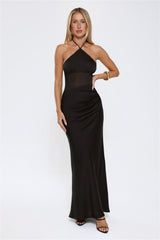 Florenza Halter Maxi Dress Black