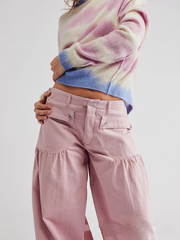 Wide-Leg Denim Pants