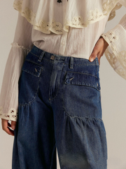 Wide-Leg Denim Pants