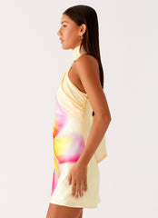 Isa Satin Mini Dress Yellow
