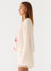 Junia Long Sleeve Mini Dress White