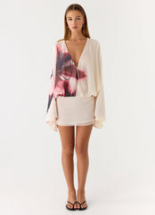 Junia Long Sleeve Mini Dress White