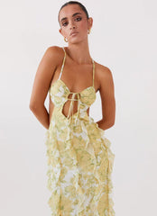Katie Ruffle Midi Dress