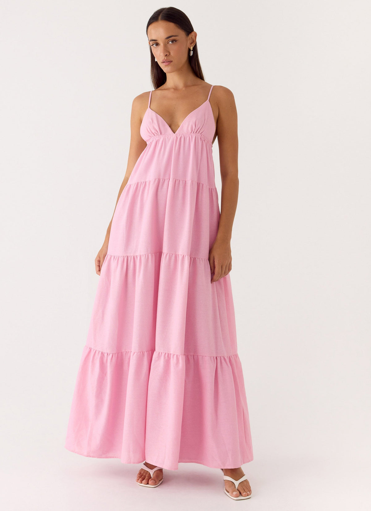 Lotty Linen Maxi Dress Pink