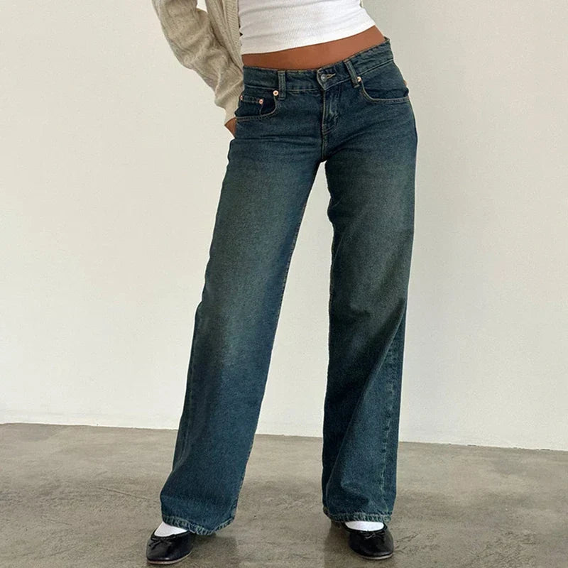 Low-Waist Denim Pants