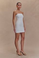 Maci White Crepe Mini Dress