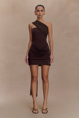 Mattea Slinky Mesh Mini Dress With Scarf