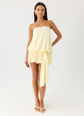 Mazie Strapless Mini Dress Yellow