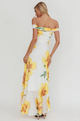 Moonlit Off Shoulder Maxi Dress Yellow
