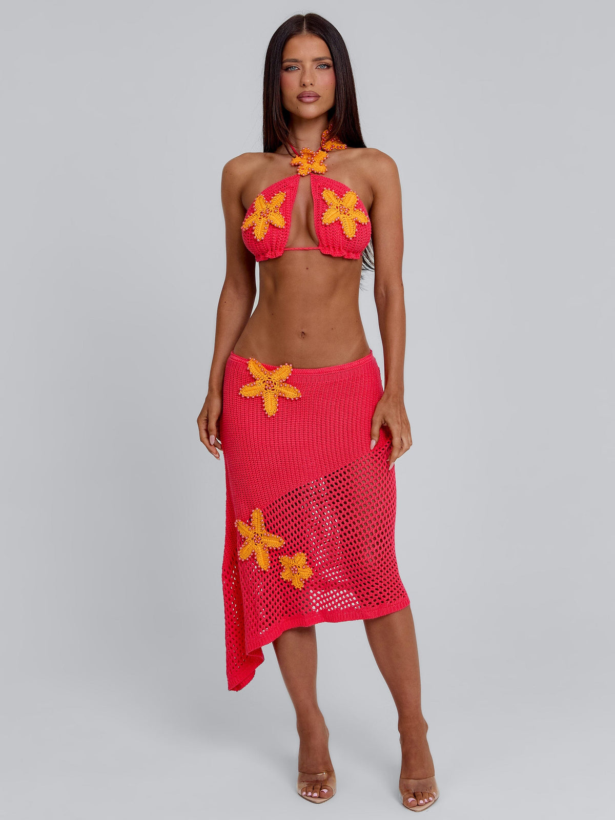 Natalie Coral Maxi Skirt
