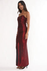 Nerina Strapless Maxi Dress Red