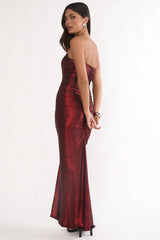 Nerina Strapless Maxi Dress Red