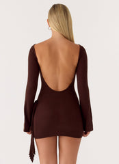 Niella Wrap Mini Dress Chocolate