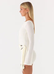 Niella Wrap Mini Dress White