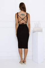 Noir Muse Midi Dress Black