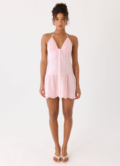 Non Stop Halter Mini Dress Pink
