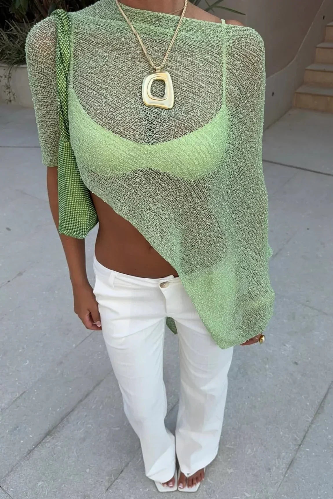 Palmer Open Knit Crop Top