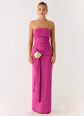 Party After Party Shell Maxi Dress Dark Pink
