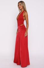 Power Halter Maxi Dress