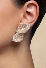 Ruby Diamond Leaf Earrings