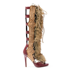 Sadiya Faux Fur Knee High Sandals