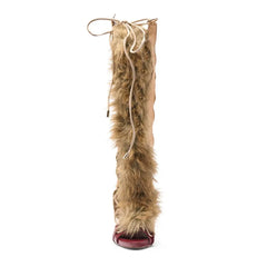 Sadiya Faux Fur Knee High Sandals