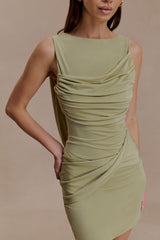Sage Drape Mini Dress