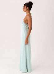 Samaria Halter Maxi Dress Blue