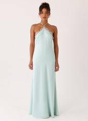 Samaria Halter Maxi Dress Blue