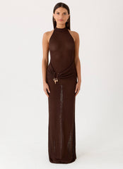 Saoirse Knit Maxi Dress Brown