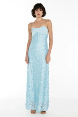 Sculpted Petal Strapless Evening Dress