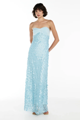 Sculpted Petal Strapless Evening Dress