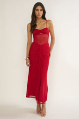 Serenella Lace Maxi Dress Red