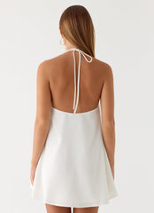 Soft Breeze Linen Mini Dress White