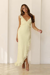 Solenne Lace Midi Dress Yellow