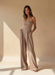 Strapless Wide-Leg Jumpsuit