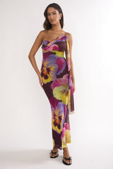 Tallis Asymmetric Maxi Dress Brown