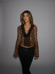 Valerie Leopard Mesh Top
