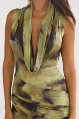 Veya Cowl Maxi Dress Moss