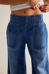 Wide-Leg Denim Jeans